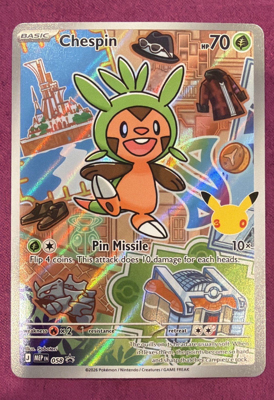 Chespin 058 Me: Mega Evolution Black Star Promo Holo NM