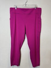 Lululemon Invigorate High-Rise Tight Pink Raspberry Cropped Sz 20 with Pockets 