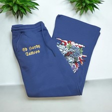 Ed Hardy Sweatpants Women  s Large, Blue, Soft, Straight Leg , New