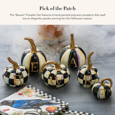 MACKENZIE-CHILDS  Beware  Resin Pumpkin Decor Set, for Home Decoration, Set of 6