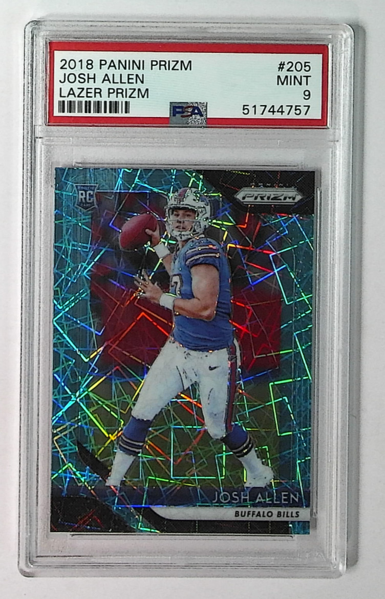 2018 Panini Prizm Josh Allen #205 RC Rookie Lazer Prizm SP Bills PSA 9