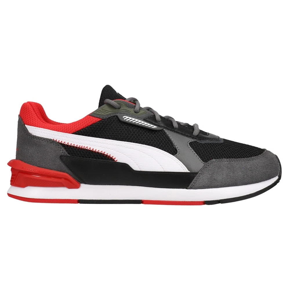 Scarpe casual PUMA Scuderia Ferrari basse racer stringate uomo nere sneakers 307043