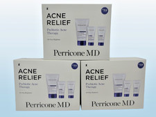 PERRICONE MD ACNE RELIEF PREBIOTIC ACNE THERAPY 30-DAY REGIMEN BOXED LOT OF 3