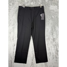 Kenneth Cole New York Pant Well Taken II Black Stretch Dress Pants Mens 34x32