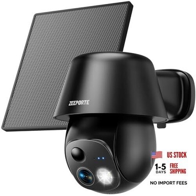Solar Security Cameras Wireless Outdoor, 2K Pan/Tilt 360° View Wi-Fi
