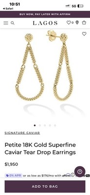 LAGOS superfeine Kaviar Ohrhänger in 18 Karat Gelbgold - 1.950 $