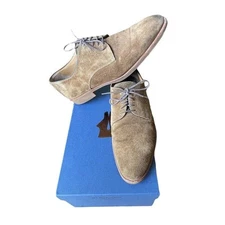 Di Bianco Marano Suede Leather Derby Shoes Italy Size 9US/42 EU Men Dark Bark 