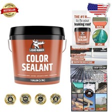 Dark Gray 1 Gallon Waterproof Sealant - Elastomeric Roof Coating, Leak Repair