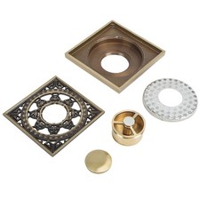 —10 X 10 Cm Solid Brass Gold Shower Drain Floor Drain Waste Drainer Bathroom