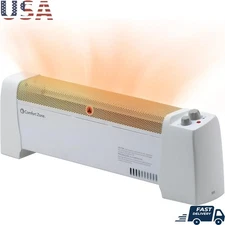 1500W Electric Baseboard Heater Quiet Thermostat Overheat Protection Indoor Use