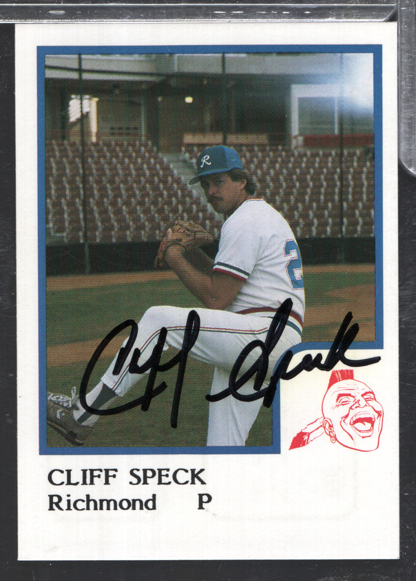 Cliff Speck Richmond Autographed 1986 ProCards w/COA 021224NPCD560