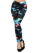 premium Lady's Galactica Outer Space in Blue Printed Fashion Legging