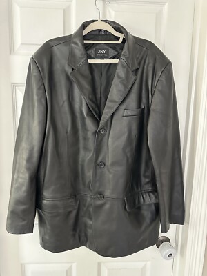 JNY JONES NEW YORK Men's Genuine Leather Jacket Coat Size 46