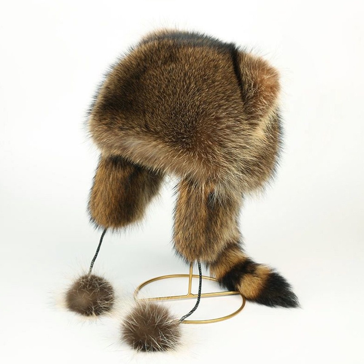 Faux Fur Raccoon Tail Hat Faux Raccoon Fur Tail Hat for Sale | Windy City Novelties main image 3