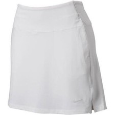 Nike Women's Dri-FIT UV 17  Solid Golf Skort Skirt White Photon Dust Large NWT