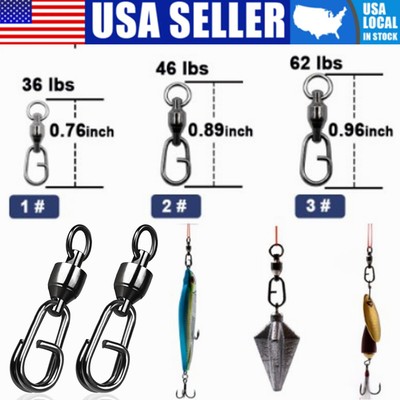 Bearing Swivel with Quick Snap Fast Clips Fishing Connector Saltwater Tackles