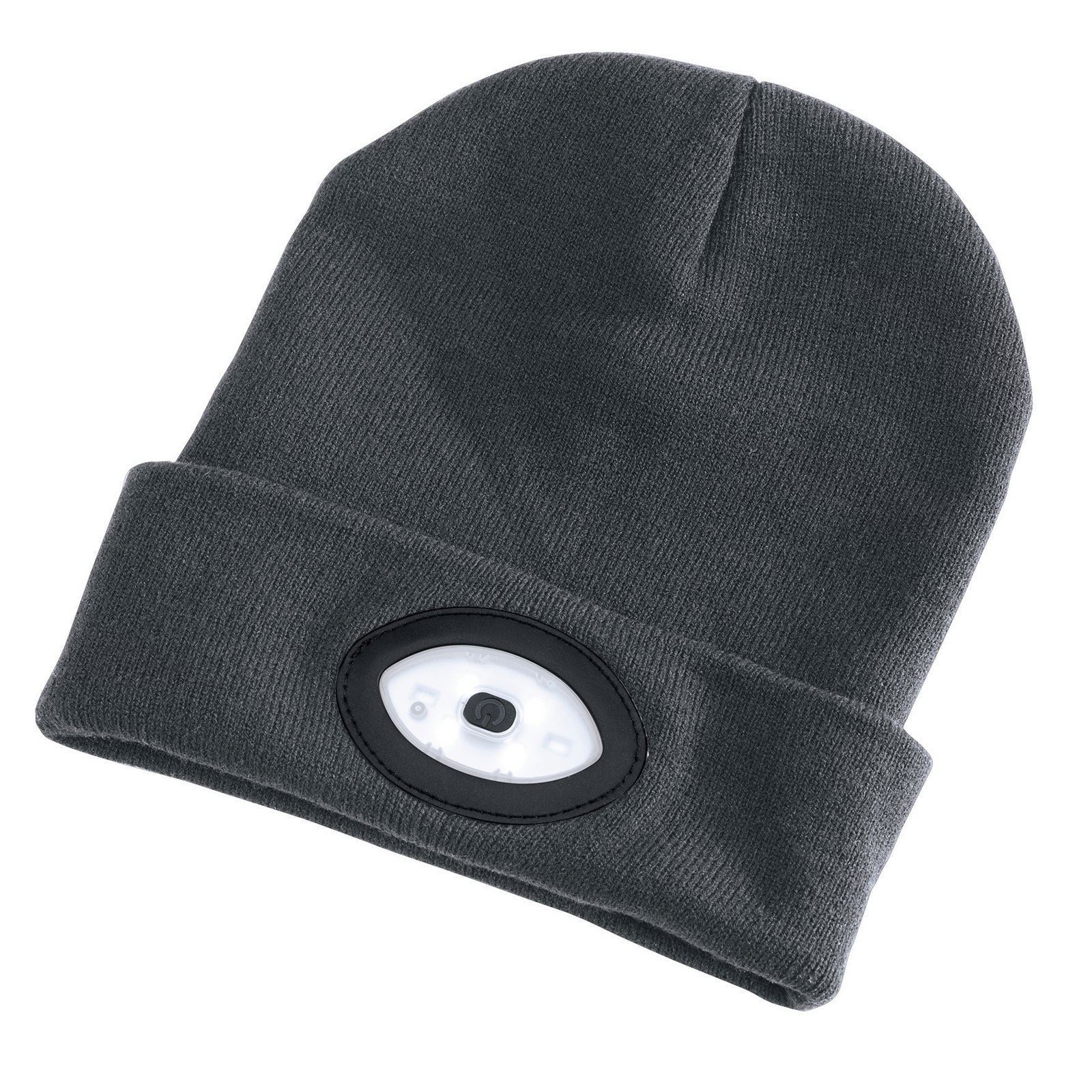 Draper Beanie Hat with 1W Rechargeable Torch - 100 Lumens (Grey, One Size)