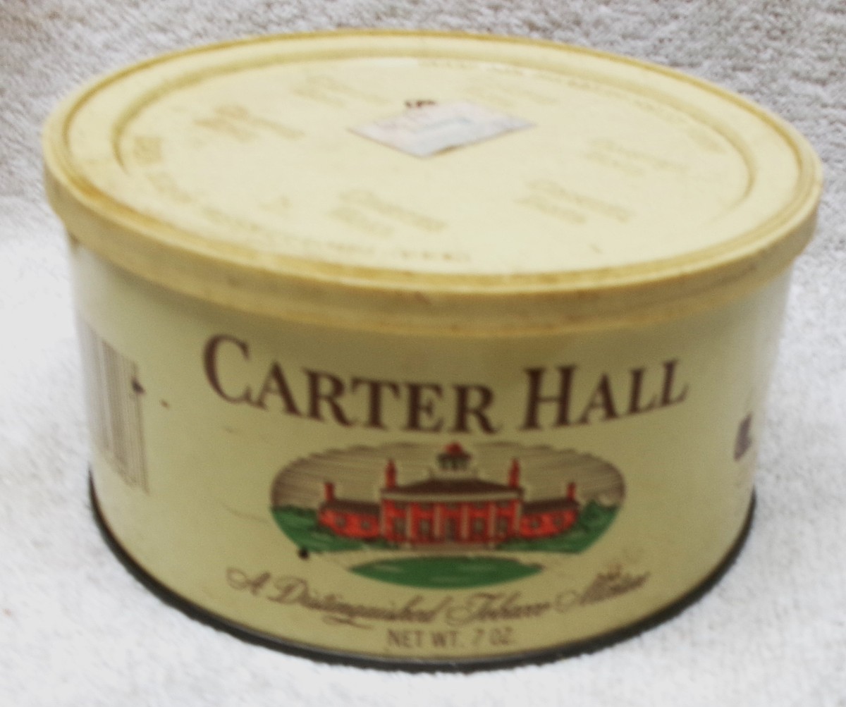 Vintage - CARTER HALL Tobacco TIN - 7 oz net weight - GOOD SHELF PIECE!