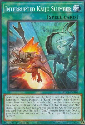 A1396 YUGIOH SPELL CARD INTERRUPTED KAIJU SLUMBER BLC1-EN103 | eBay