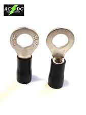 RING TERMINAL 14-12 VINYL 1/4" BLACK 100 PK CRIMP CONNECTORS AWG WIRE AUTO