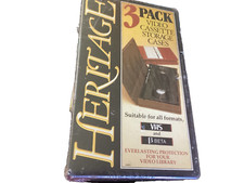 Heritage SEALED New video cassette storage case 3 pack VHS and Beta