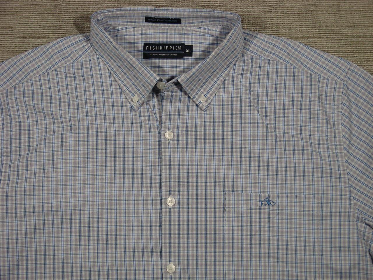 FILA Camicia Fish Hippie Rowe Performance L S X Large XL a quadri blu viola