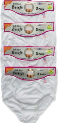 12 PAIRS LADIES CORNER FLOWER TUNNEL ELASTIC FULL SIZE BRIEFS