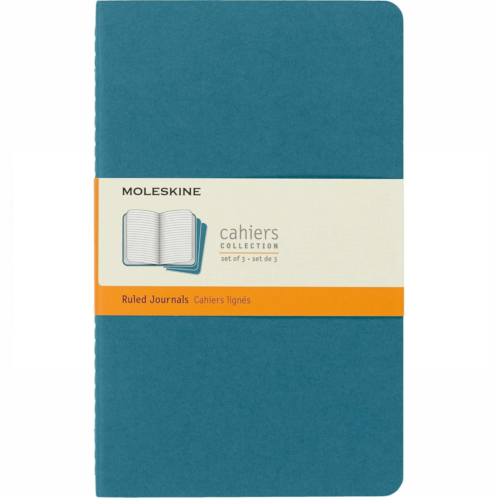 Set Of 3 Moleskine Large Ruled Cahier Journals Brisk Blue by Moleskine - Image 4