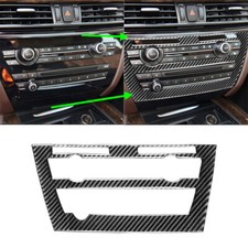 Carbon Fiber CD Console Panel Interior Cover Trim For BMW X5 X6 F15 F16 2014-17
