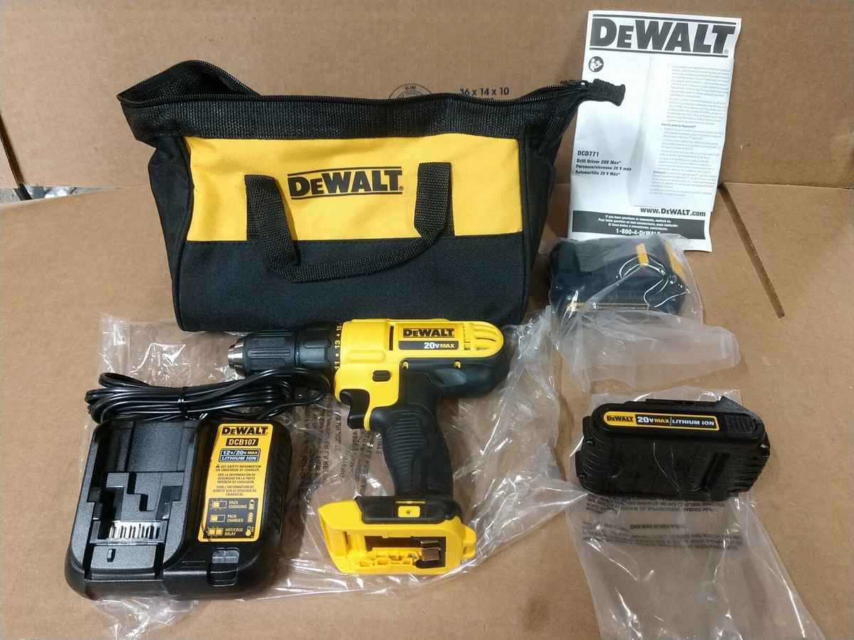 DeWalt DCD771C2 Max Li-ion Compact Drill and Driver Kit, 20 V