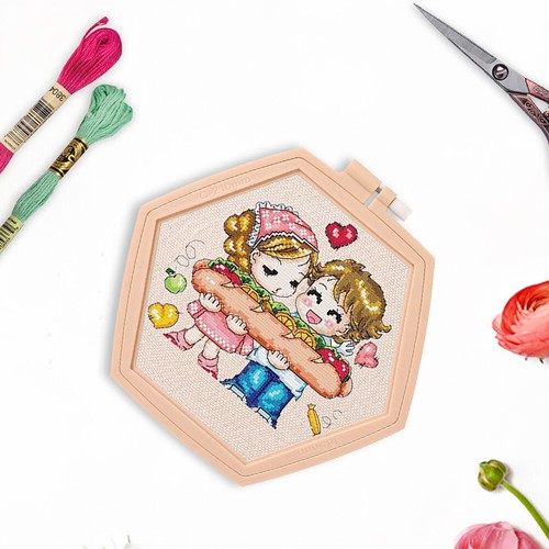 Hexagon Embroidery Hoops Cross Stitch Hoop for Quilting Stitching (Light Pink) N - Picture 7 of 8