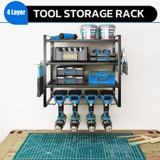 Heavy Duty Power Tool Organizer Drill Holder Wall Mount Power Tool Storage Rack