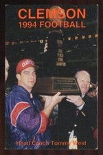 Schedule College Football Clemson 1994 Coach Tommy West