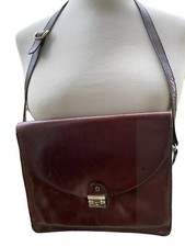 AIGNER Handtasche Schultertasche Damen Leder Braun Cognac eckig Vintage