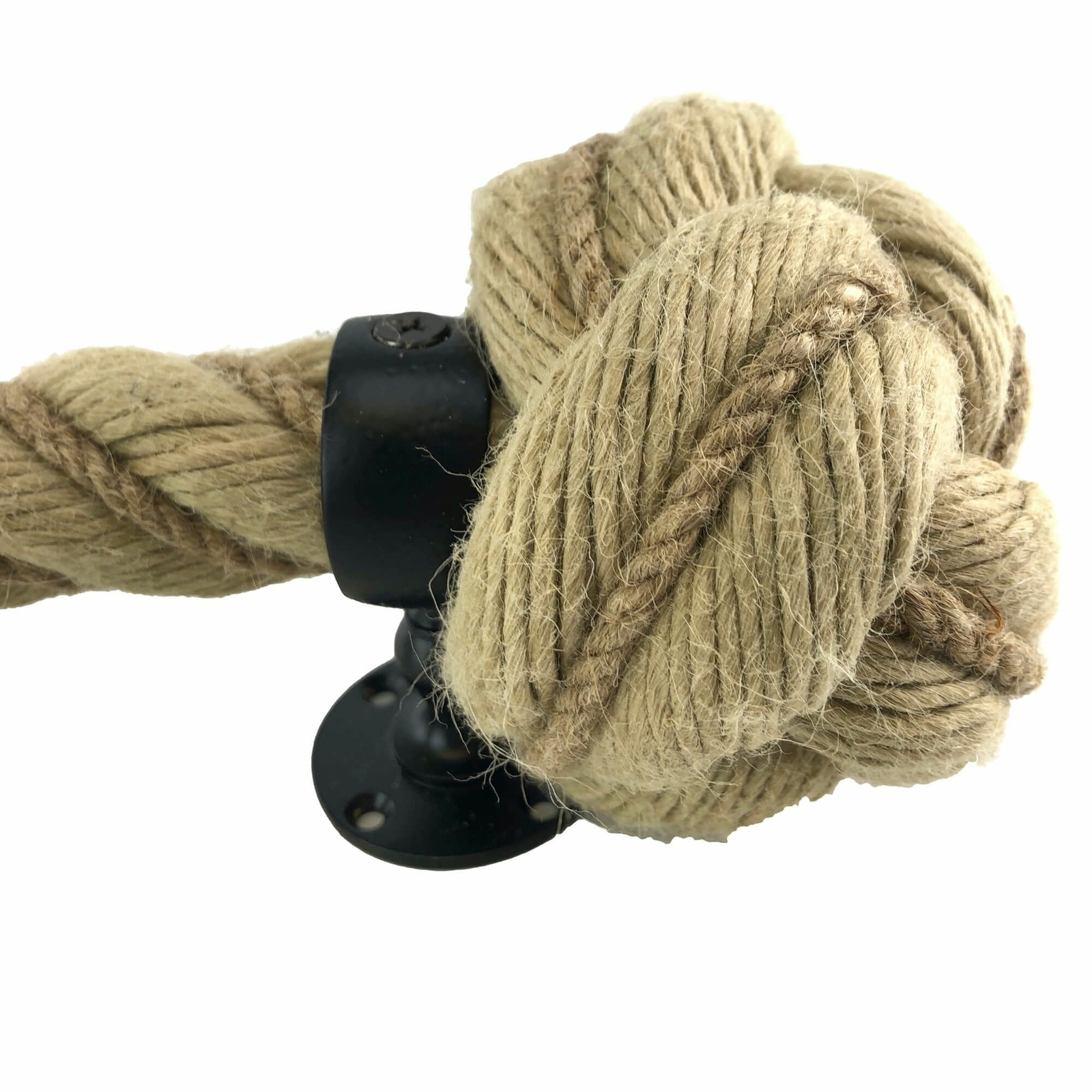 28mm Synthetic Polyhemp Wormed Bannister Rope 12 FT c/w 4 Black ...