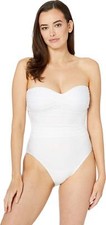 Athena Womens Solid Twist Bandeau One-Piece Color White Size 10