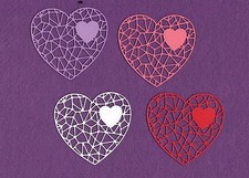HEART  4 die cuts scrapbook cards