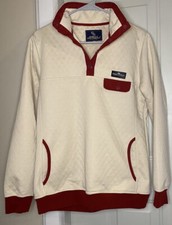 Simply Southern Pullover Quilted Creme with Red Trim SMALL