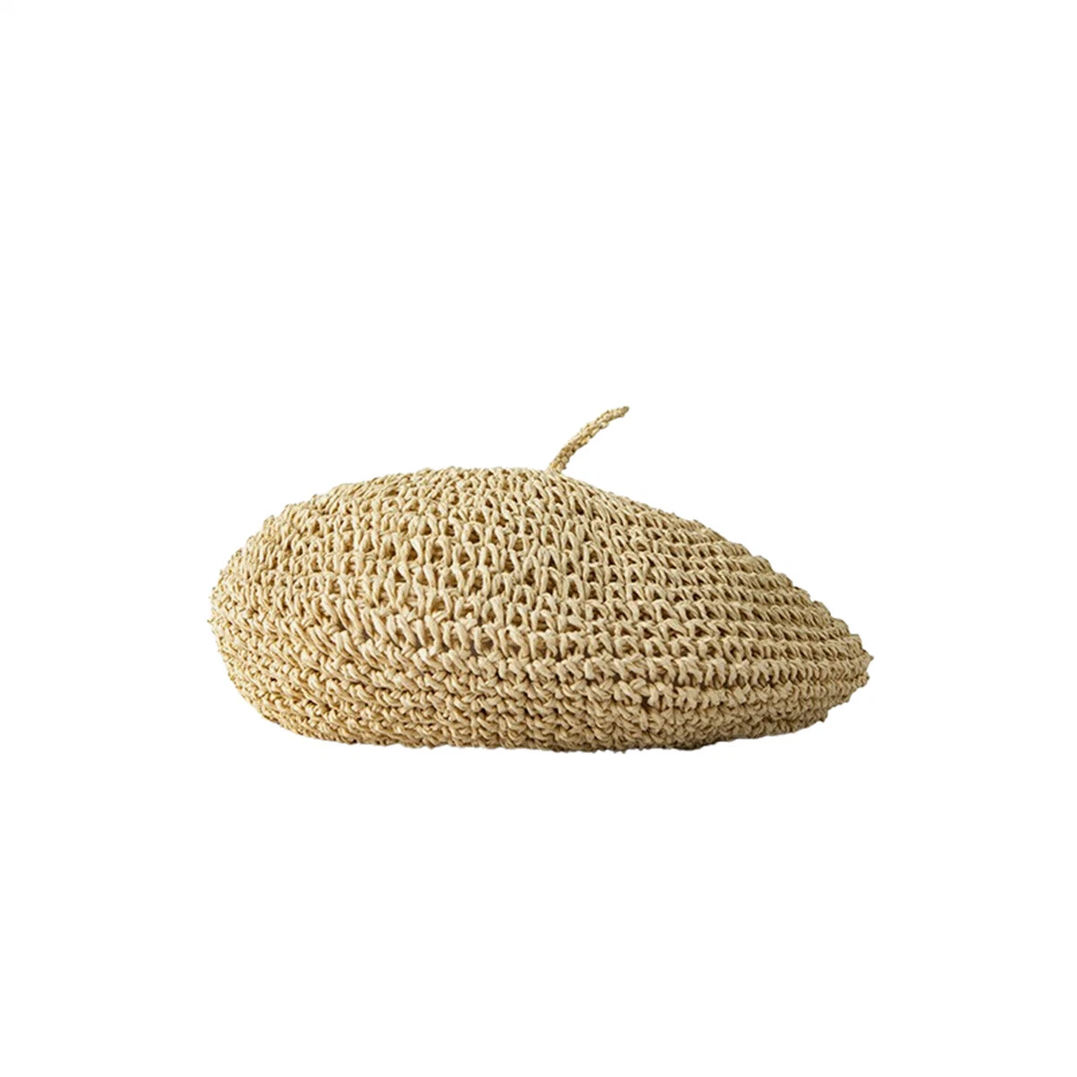7558 Straw Beret Summer French Hats For Women Artist Crochet JOYHY Women main image 2