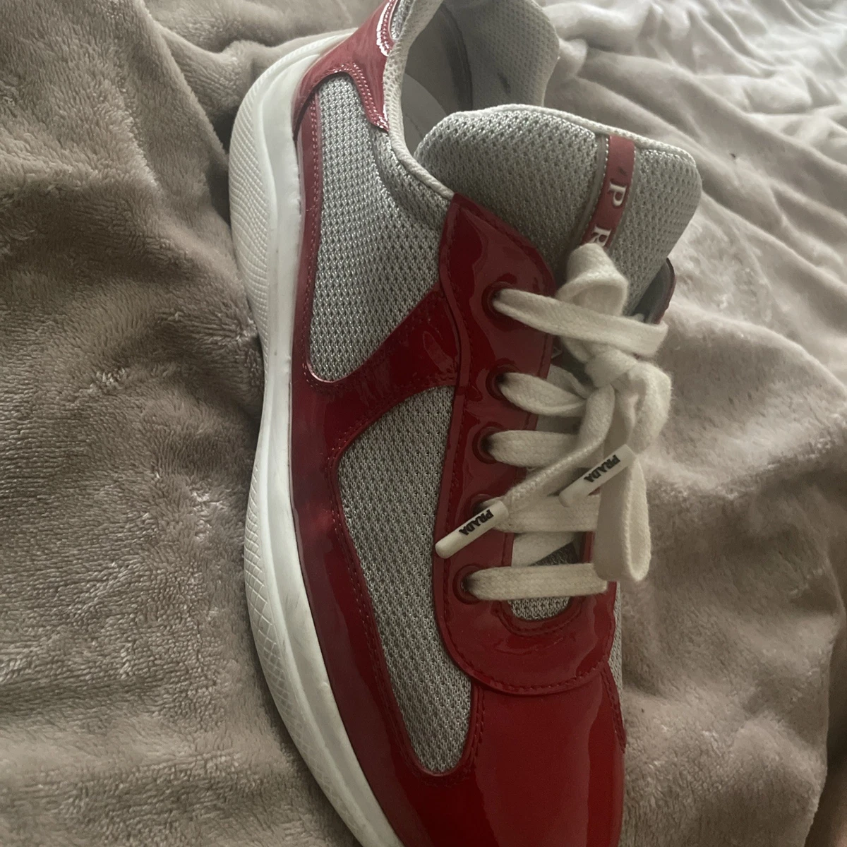 NIB BALLY HERICK RED PATENT LEATHER HI TOP STRIPE LOGO SNEAKERS 8 US 41 Bally Men main image 2