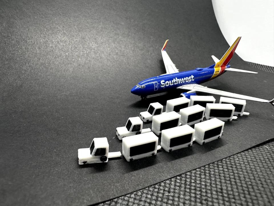 Carros de equipaje negros de aeropuerto premium escala 1/400 para modelos Gemini Jets/NG Foto 2 de 3