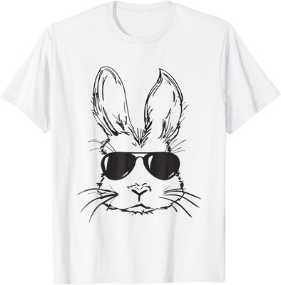 Bunny Face With Sunglasses For Boys Men Kids Easter Day T-Shirt Hoodie