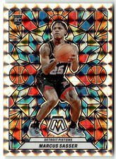 2023-24 Panini Mosaic NBA No. 21 Marcus Sasser Rookie Stained Glass SSP