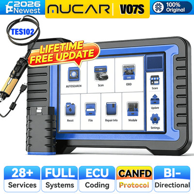 MUCAR VO7S ECU Coding Scanner Bidirectional All System Diagnostic CANFD 28Resets