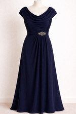 Alex Evenings Womens Dress Cowl Neck A-Line Pleated Bodice Embellished Waist 16P