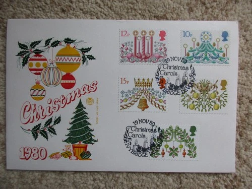 1980 CHRISTMAS STUART FIRST DAY COVER, CHRISTMAS CAROLS, IVYBRIDGE H/S