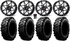 ITP Tornado 14" Wheels Black 30" Carnivore Tires Yamaha YXZ1000R
