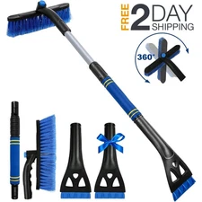 2 In 1 Snow Removal Scraper Tool 360 Brush For Car Truck Windshield Clearance