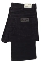 MENS WRANGLER TEXAS REGULAR FIT CORD PANTS / CORDUROY / CORDS ZIP FLY -  BLACK