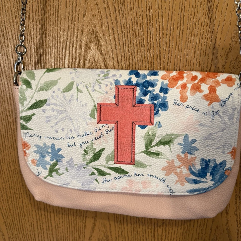 31 Bolso Bandolera Cuero Sintético Floral con Cruz Foto 2 de 4